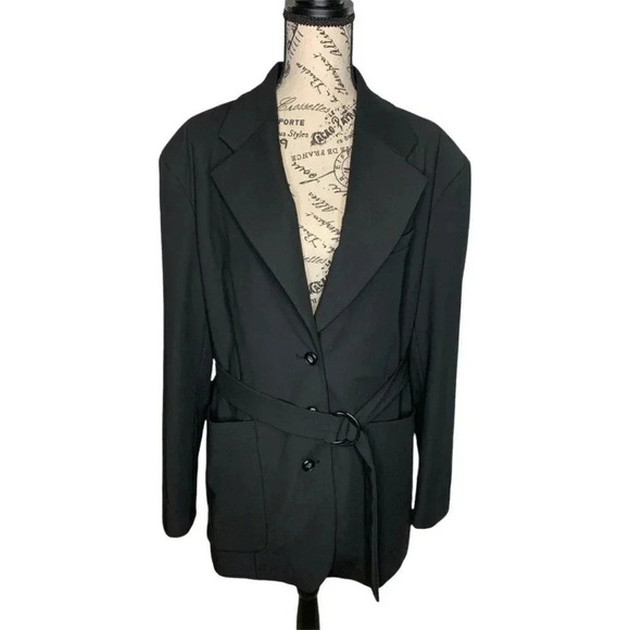 Topshop Jackets & Blazers - NWT Topshop Black Women's Blazer Size 8 Belt Pockets $135 Retail Office Workwear